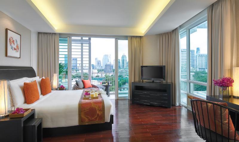 Dusit Suites Hotel Ratchadamri, Bangkok Exterior foto A bedroom at the hotel